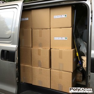 Packed van with PolyCom Stabilising Aid